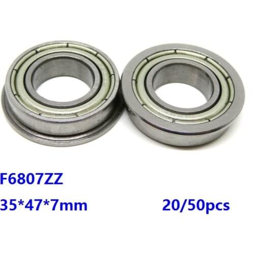 20/50pcs F6807ZZ F6807 ZZ Double metal cover 35*47*7mm Flange Ball Bearing Thin Wall Deep Groove Ball bearing 35×47×7mm