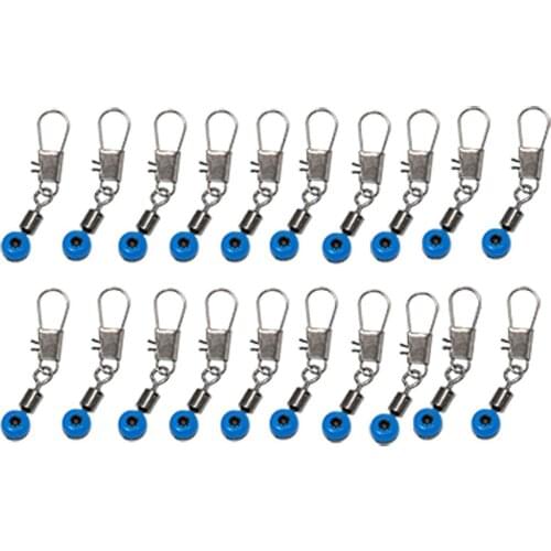 20Pcs Blue Fishing Line to Hook Swivels Shank Clip Connector For Fishing
