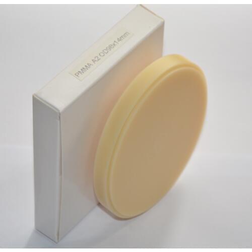 5 Pieces Dental CAD CAM OD98*18/20mm Thick PMMA A1 A2 A3 color Block Disc for Temporary Crowns and Bridges Dental Lab Material