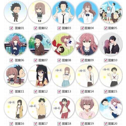 58mm badge A Silent Voice Anime badge Badge Brooch Pins Ishida shouya Nishimiya Shouko cosplay acrylic characters Collection