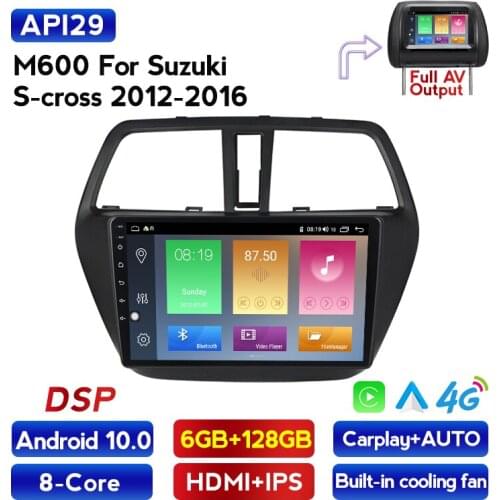 AHD 1280X720 Android 10 Car Multimedia Player For Suzuki S-CROSS SX4 2014 2015 2016 2017 GPS Navigation Built In Carplay
