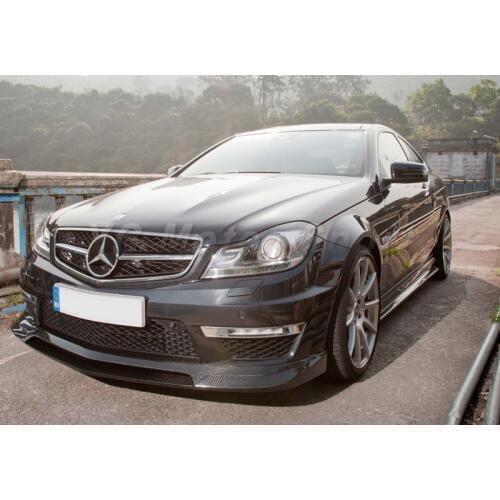 Car Accessories Carbon Fiber RZ RBS II Style Front Lip Fit For 2012-2013 W204 C63 Sedan Coupe Front Bumper Lip