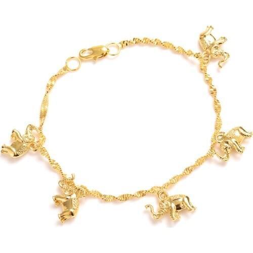 Bangrui 8.26 inch gold elephant pendant Chain Bracelet Men Jewelry party Gift Wholesale rendy snake Chain Bracelet