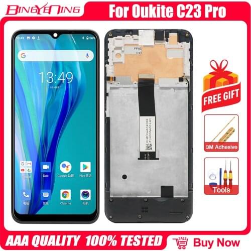 BingYeNing 6.53 Inch For Oukitel C23 Pro Touch Screen + 720*1600 LCD Display Assembly + Frame Replacement Android 10.0 Phone
