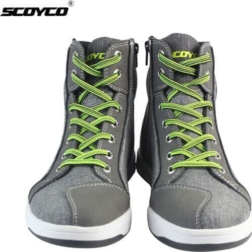 SCOYCO Motorcycle Boots Men Summer Breathable Protective Motocross shoes Botas Moto Touring Riding Motorbike Boots Moto Shoes