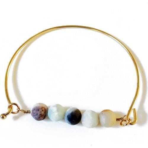 New Fashion Colorful Stones Beads Handmade Bangles