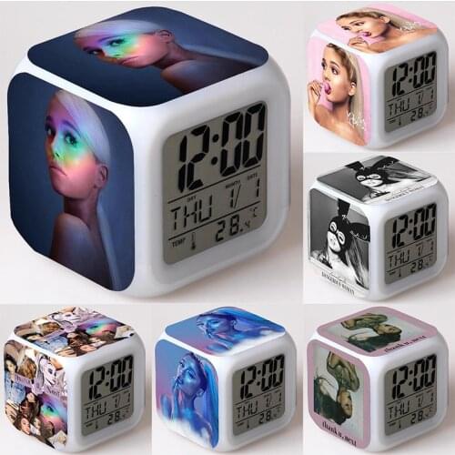 Singer Ariana Grande Alarm Clock Hot Star Student LED Creative Personality Child Gift Fashion Colorful Change Digital Clocks