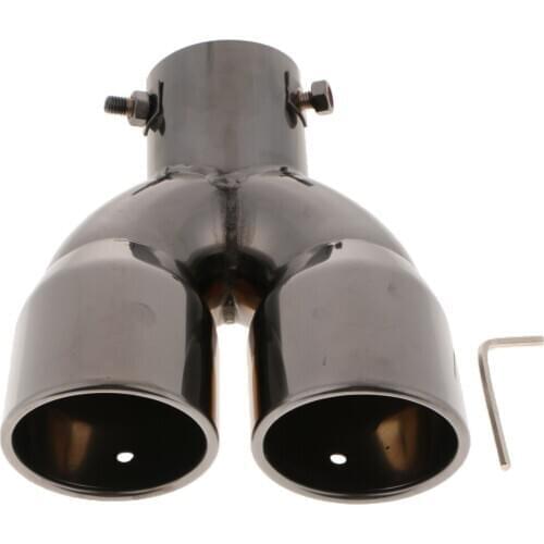 Black Stainless Steel Exhaust Dual Muffler Tail Tip For Toyota Hyundai IX25