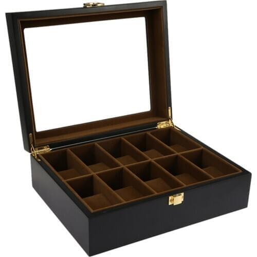 Kili 10 Grids Wooden Watch Box Jewelry Display Storage Holder Organizer Watch Case Jewelry Dispay Watch Box