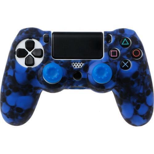 Brand Soft Silicone Gamepad Cover Case + 2 Joystick Caps Colorful Anri-slip Protective Cover For PS4 Pro Slim Game Controller