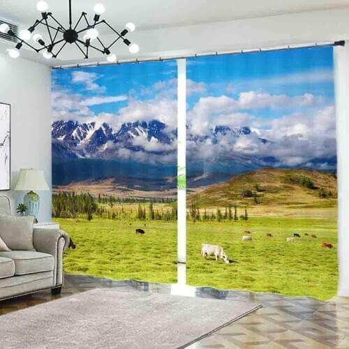 Customize Photo Curtains For Living Room Bedroom Cortina Blackout Beautiful Scenery Window Nordic Style Curtains