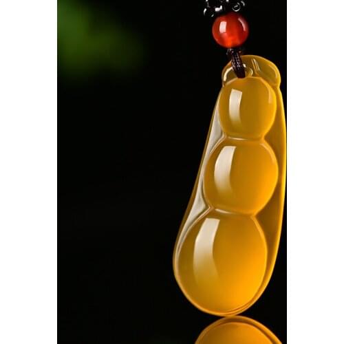 Emperor Purple Chalcedony Large Green Bean Pendant Ashtray Purple Agate Pendant Jade Auspicious Jade Pendant Amethyst Pendant