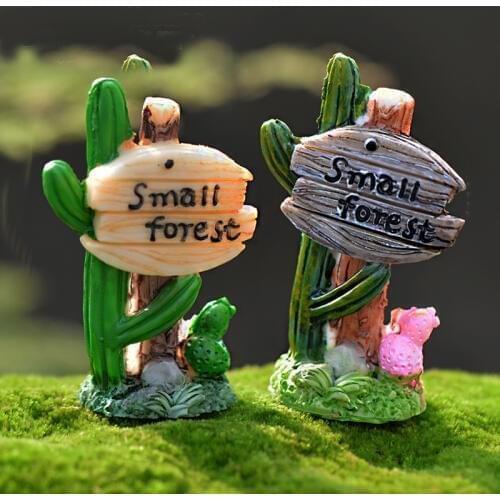 Cactus Miniature Flower Figurine Fairy Garden Decoration Figure Home Cake Ornaments Cartoon Statue Resin Craft Toy Resin Cactus