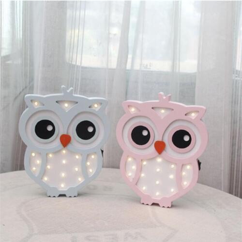 Kawaii Wood animal Lamp LED Night Light for Home Decoration Light Childrens Night Light owl Lamp kids new year Christmas Gifts