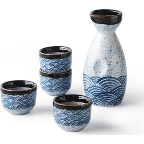 Ceramic Sake Cup Pot Japan Style Flagon Sake Wine Set Wine Shochu Jug Spirits Distilled Liquor Household Home Hotel Wine Drinks