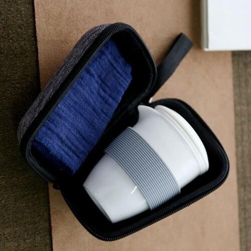 Ceramic teapots gaiwan teacups chinese teaware portable travel tea sets with travel bag Travel Teaware Sets