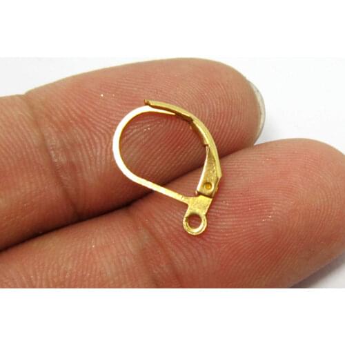 30pcs Brass Earring clasps 16mm Raw brass leverback ear wire hook R261