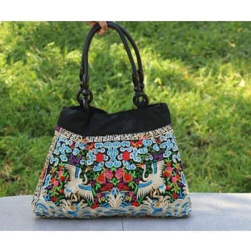Fashion national embroidery women shopping Casual totes!Nice flroal embroidered lady handbags&shoulder bags all-match canvas bag