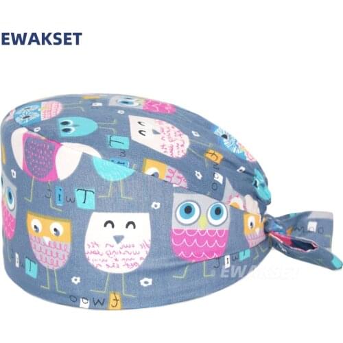 Wholesale scrubs hat nurse hats anime operating room cap high quality hospital work cap Pet veterinary hat dentist nursing hats