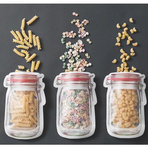 Food Storage Bag Zipper Pouches Sealed Food Packaging Useful Durable PE Preservation Containers Reusable Household