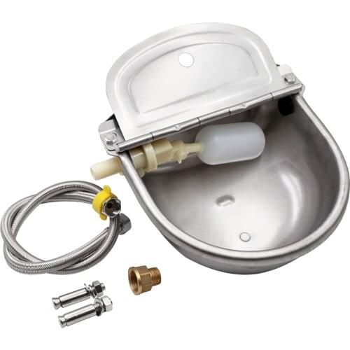 Cow Drinking Bowl Stainless Steel Automatic Float Water Outlet Cup Goat Drinker For Pig/Cattle/Sheep/Horse/Dog With Tube