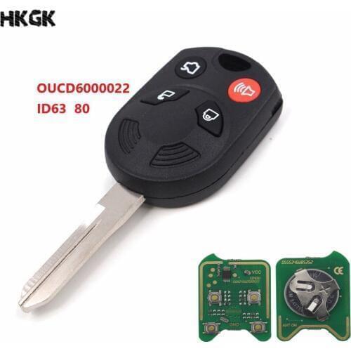 4 Buttons Car Key Remote for Ford Escape Edge Keyless shell Entry Combo FOB Remote OUCD6000022 With ID63 Chip 80 315MHz