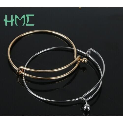 6pcs/lot Punk Gold Rhodium Plated Adjustable Expandable Iron Bangle Wire Can open Bracelet For Woman Jewelry Bijoux DIY Handmade