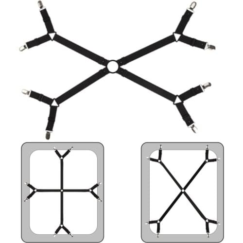 Bed Sheet Clips 6 Sides Strong Grippers Fasteners Elastic For Sheet Holders Mattress Clips Straps Adjustable Clamps For Sheets