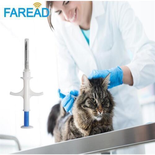 Free Shipping ISO11784/785 FDX-B 2.12x12mm 134.2KHz RFID microchip injector Animal pet dog syringe implanter with glass tags