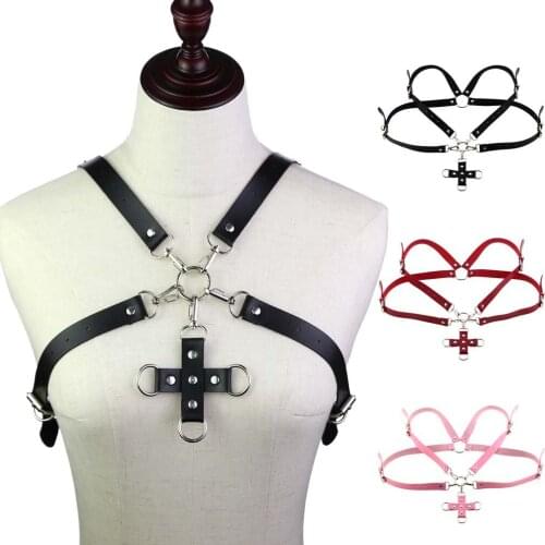 Sexy Body Harness Woman punk PU leather sling top tights shaping waist belt chest strap suspenders Rock Belt Goth Accessories