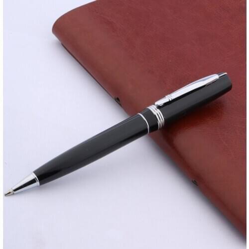 High quality Standard Straight clip black Silver piece Ballpoint Pen Stationery Student Office school supplies ball point pen
