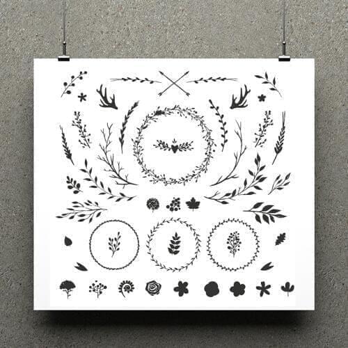 AZSG Dense Leaves Flowers Garland Clear Stamps For Scrapbooking DIY Clip Art /Card Making Decoration Silicone Stamps Crafts