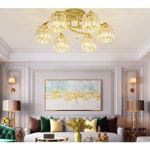 Modern Crystal Rings Ceiling Lights Gold&Black Crystal Led Plafonnier For Bedroom Kitchen Ceiling Lamp Lustre