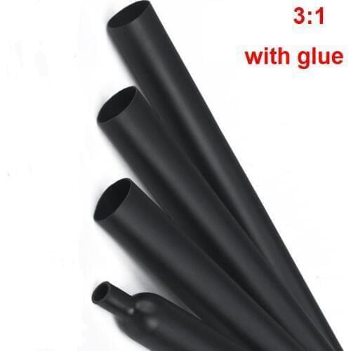4.8MM 3:1 Gule Black double-wall thermal shrinking tube waterproof Insulation casing 100m a reel