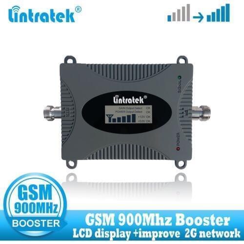Lintratek GSM 2G 900MHz Signal Booster Repeater Cellular Gsm 2G Voice and Call Mobile phone Signal Amplifier with LCD display