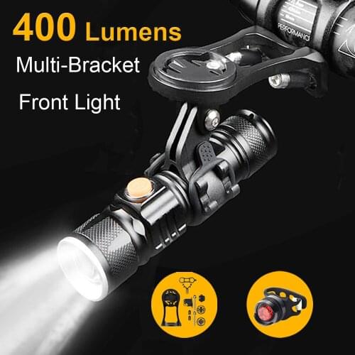 Bicycle Light Hoisting Headlights USB Rechargeable Cycling Flashlight MTB Road Bike Light Power Bank Flashlight Bike Accessories