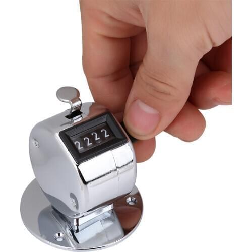 1pc Portable Hand Tally Counter Clicker 4 Digit Display Handheld Manual Mechanical Digital Number Click Golf Counter