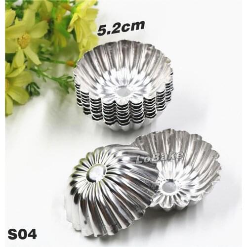 10pcs/lot) 5.2cm diameter flower shape anodic aluminium metal cake tart molds cupcake jelly mould cheese moulds chocolate molde