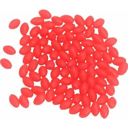 100Pcs Oval Luminous Fishing Lures Fishing Beads Sea Hard Floating Float Tackles