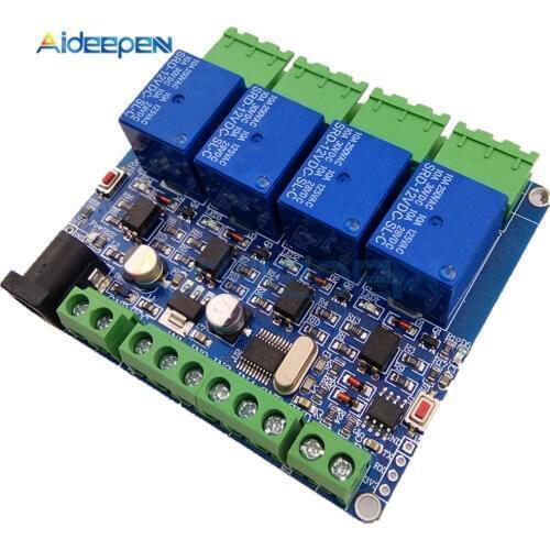 Modbus RTU 4 Way Relay Module DIY 4 Road Input 485 TTL Communication 4-Channel Input Relay Module