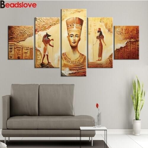 5pcs set Diamond Painting Ancient egyptian culture diamond Embroidery Cross Stitch 3d picture of rhinestone Diamond Mosaic decor