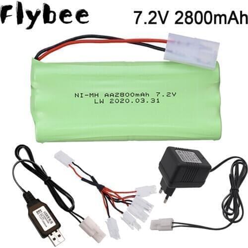 2800mah 7.2v Ni-MH Battery With Charger set For Rc toys Cars Tanks Trains Robots Guns Boats NiMH Battery AA 7.2v Battery Pack