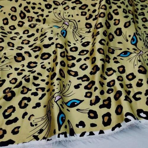 Tiger Satin Glossy New Fashion Animal Leopard Fabric for Dress Gown Pajamas Material Charmeuse DIY Tissue Ribbon Fabric