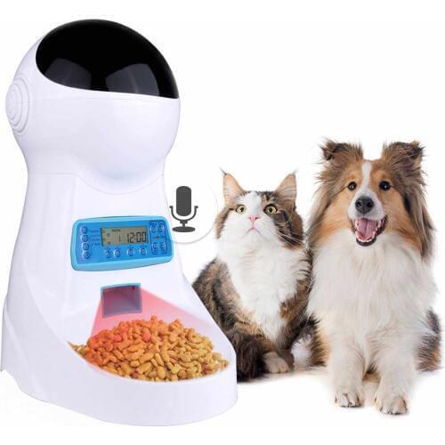 Automatic Pet Feeder, Dogs Cats Food Dispenser With Voice Record Remind, Timer Programmable, Portion Control, Distribution Ala