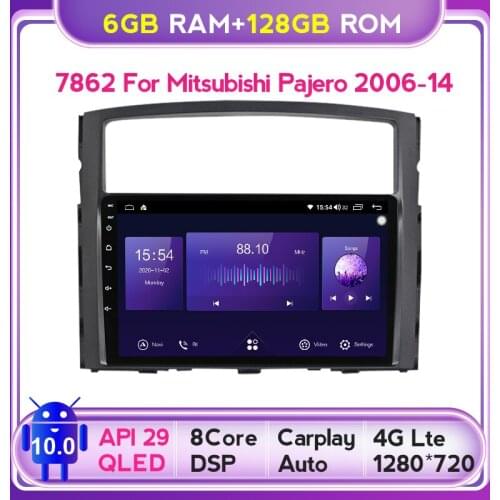6G+128G QLED RDS Android 10 For Mitsubishi Pajero 4 V80 V90 2006 - 2014 Car Radio Multimedia Video Player Navigation GPS No dvd