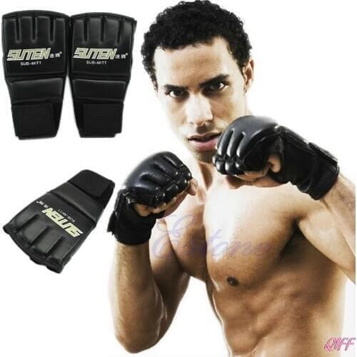 Gants boxe Gym Cool MMA Muay thailandaise Training Punching Bag Demi-mitaines