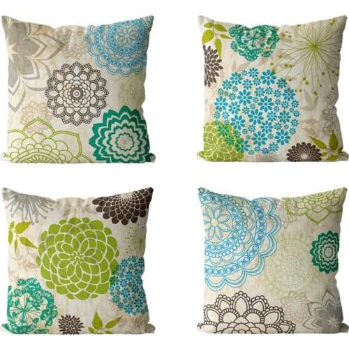 Art Flower Pillow Cases Soft Polyester Sofa Cushion Cover Home Decor Pillow Car Throw Pillow Cover Pretty Printed Pillow Case