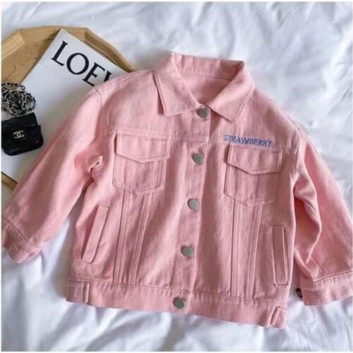 Girls' Jackets Spring And Autumn New Childrens Net Celebrity Korean Tops, Daby Girls, Foreign Style Denim Jackets