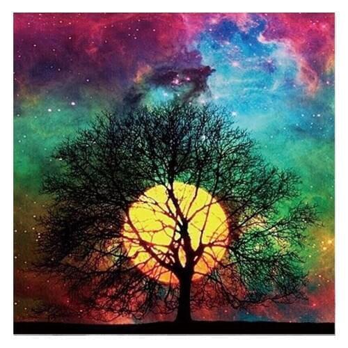 DIY diamond painting landscape cross stitch 5D diamond embroidery moon tree full diamond mosaic complete design home decoration