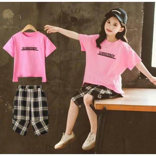 Girls Clothes Sets Outfits 2021 Summer Fashion Baby Kids Clothes Short Sleeve +Pants Children Clothing Suits 5 6 8 9 10 12 Years